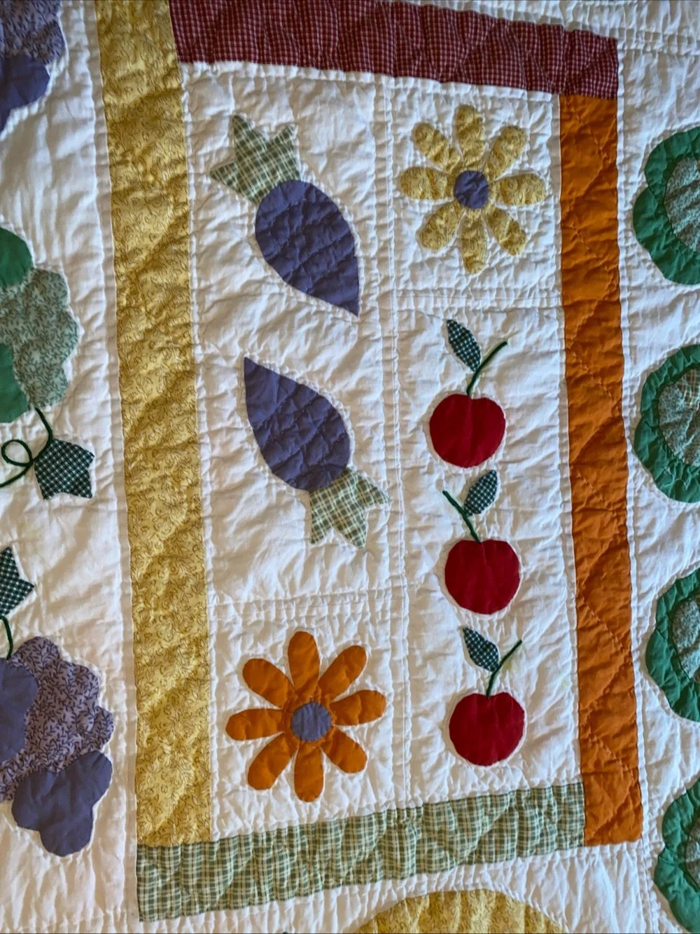 American Pacific Cotton Fruits And Vegetables Quilt Lap Quilt 49”x 59” -B8
